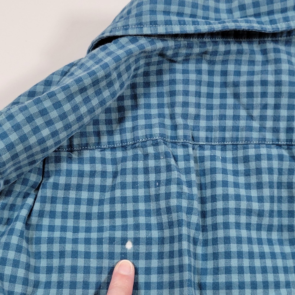 Lacoste Button Down Shirt Mens Small Blue Excellent Gingham Check Regular Fit - Picture 8 of 10